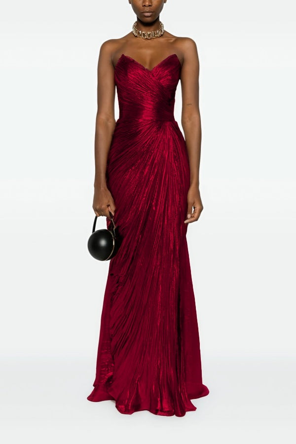 Gorgeous Sweetheart Sleeveless Long Prom Dress with Pleated