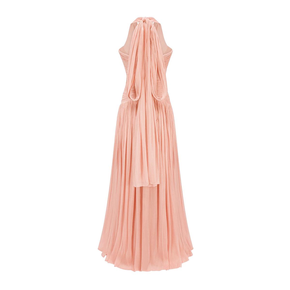 Térébenthine Pink Glossy Gathered Maxi Dress