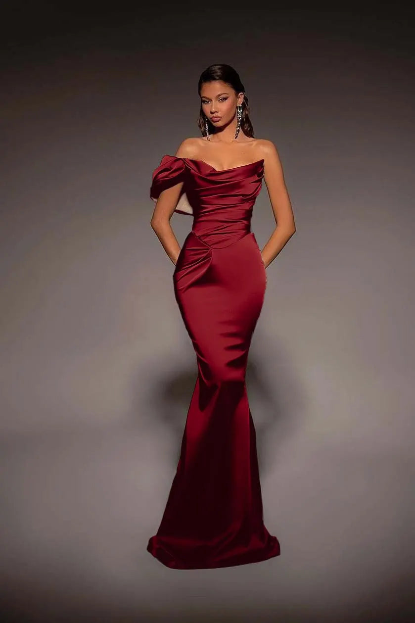 Beautiful One Shoulder A Line Mermaid Prom Dress Off The Shoulder