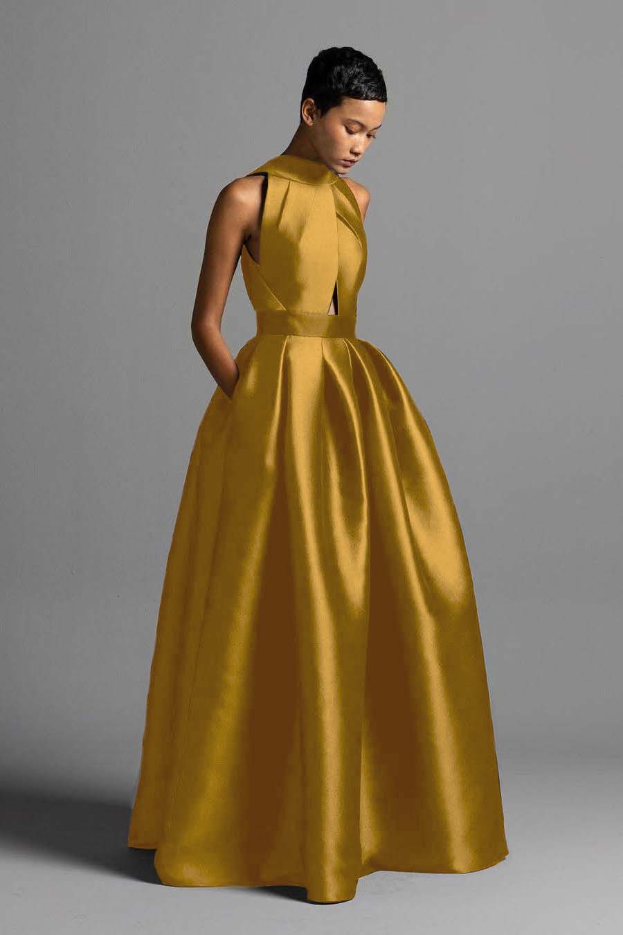 Exquisite Royal Blue Satin Halter Strapless Sleeveless A Line Prom Dress with Pleated