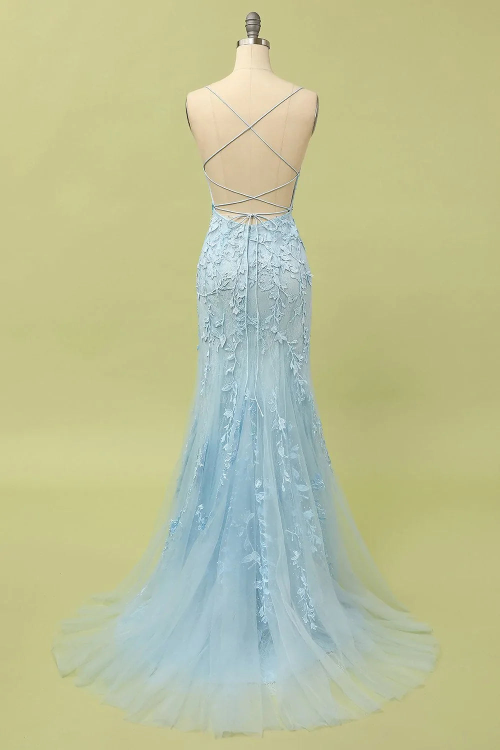 Light Purple Mermaid Long Prom Dress with Appliques