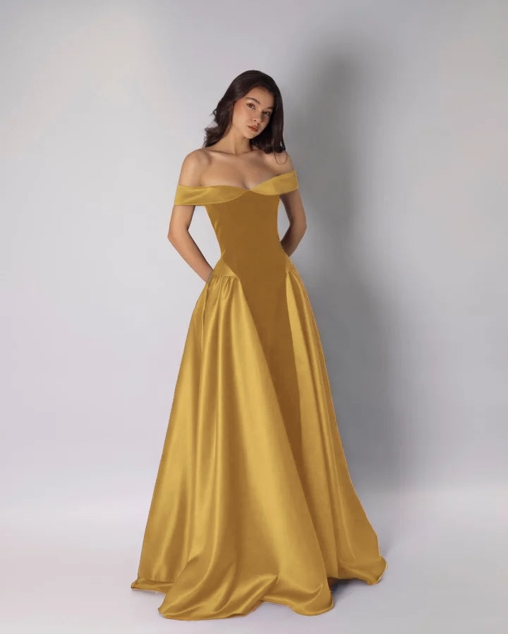 Charming Classic A-Line Off-The-Shoulder Dark Purple Pleated Prom Dress with Sleeveless