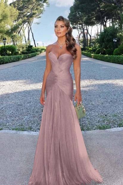 Glamorous Sweetheart Sleeveless Long Prom Dress with Pleated