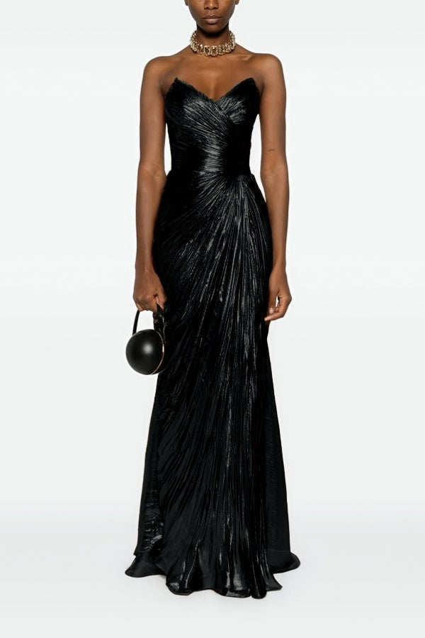 Gorgeous Sweetheart Sleeveless Long Prom Dress with Pleated