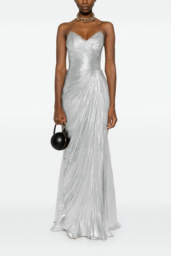 Gorgeous Sweetheart Sleeveless Long Prom Dress with Pleated
