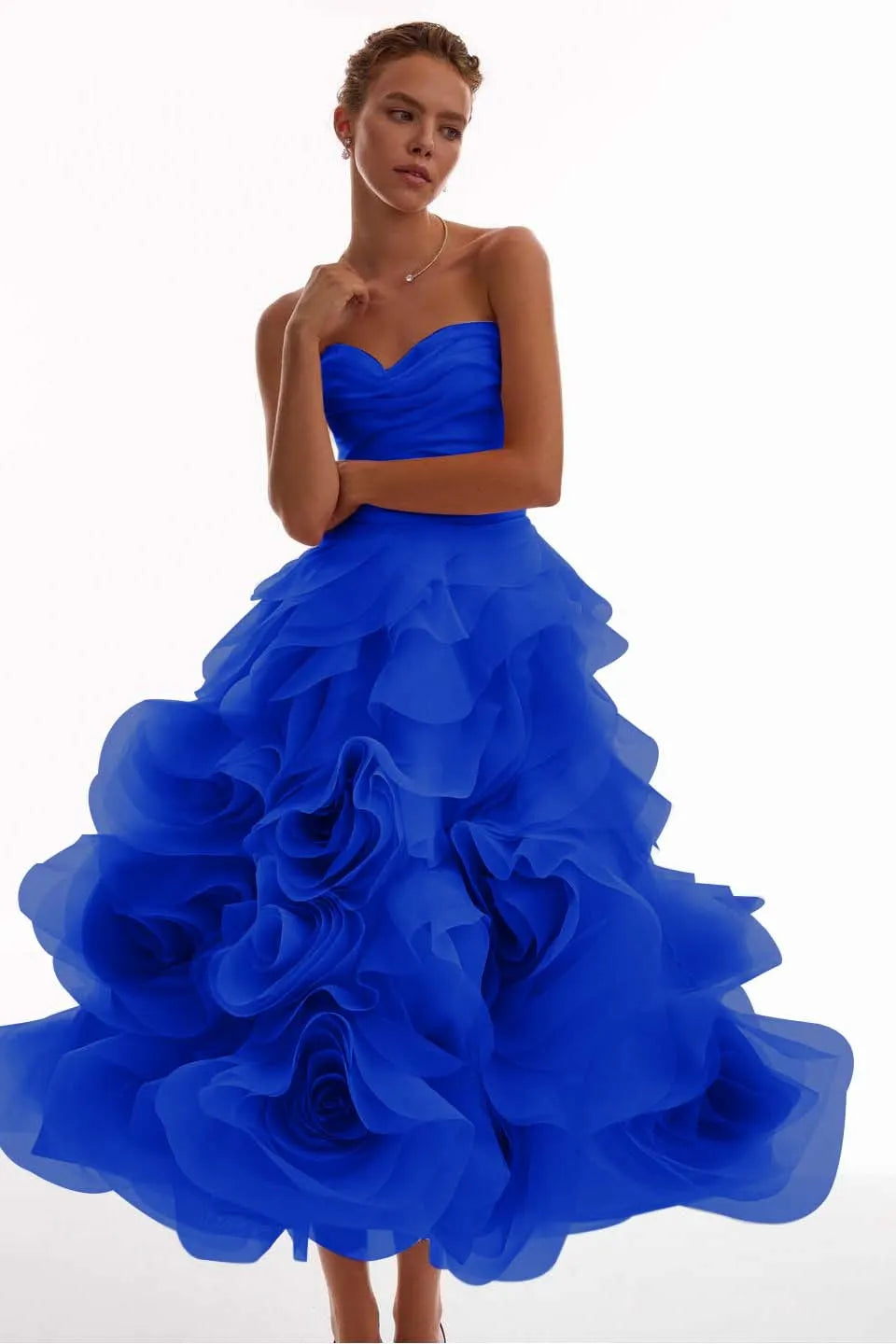 Glamorous Pink Sweetheart Floral Sleeveless Pleated Prom Dress