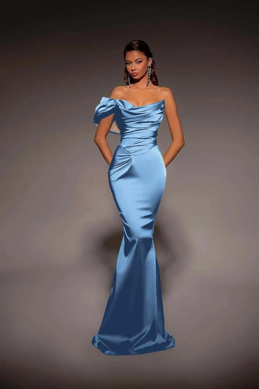 Beautiful One Shoulder A Line Mermaid Prom Dress Off The Shoulder