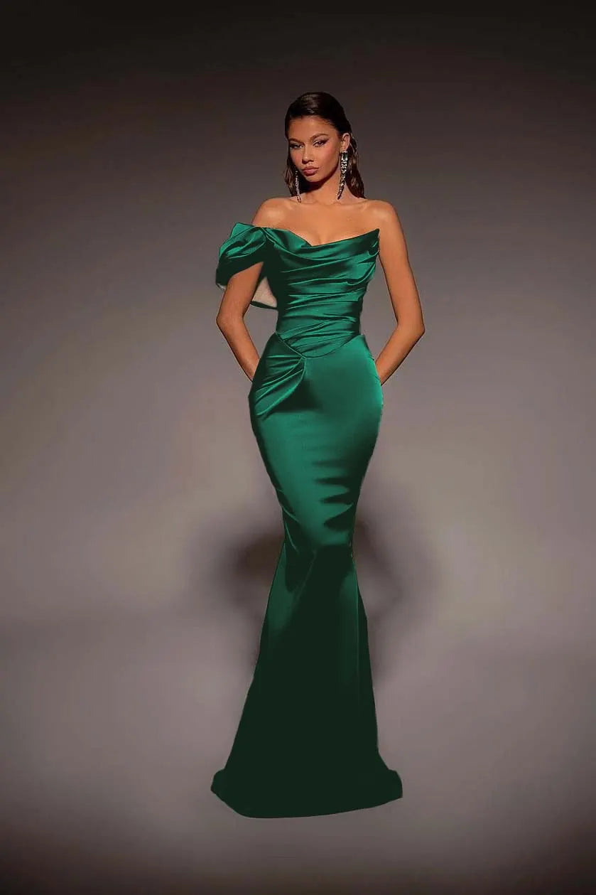 Beautiful One Shoulder A Line Mermaid Prom Dress Off The Shoulder