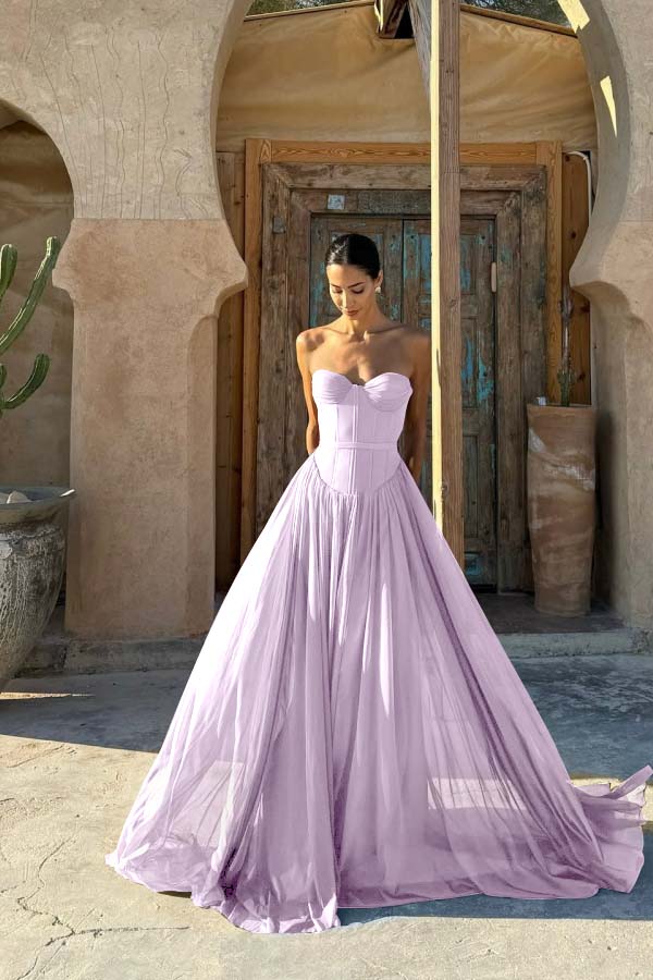 Glamorous Chiffon Chocolate Sweetheart Sleeveless Prom Dress with Pleated