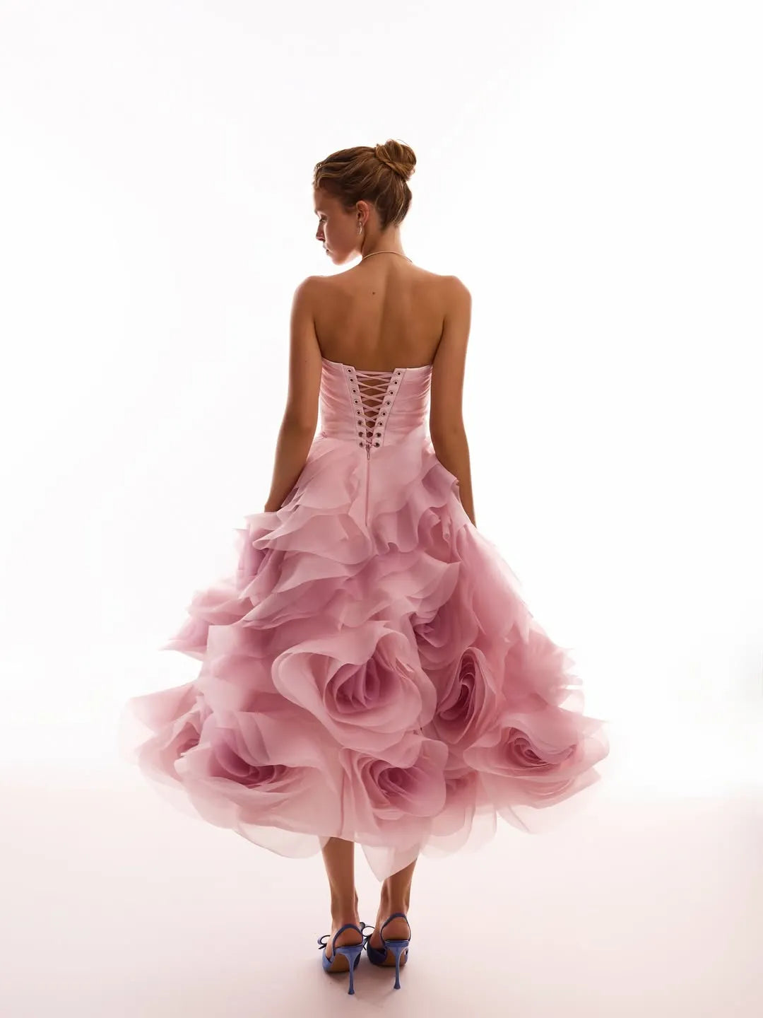 Glamorous Pink Sweetheart Floral Sleeveless Pleated Prom Dress