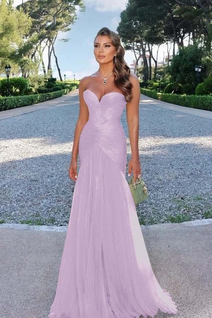 Glamorous Sweetheart Sleeveless Long Prom Dress with Pleated
