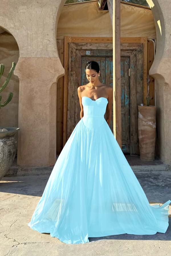 Glamorous Chiffon Chocolate Sweetheart Sleeveless Prom Dress with Pleated