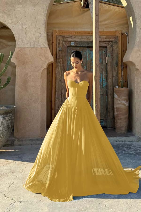 Glamorous Chiffon Chocolate Sweetheart Sleeveless Prom Dress with Pleated