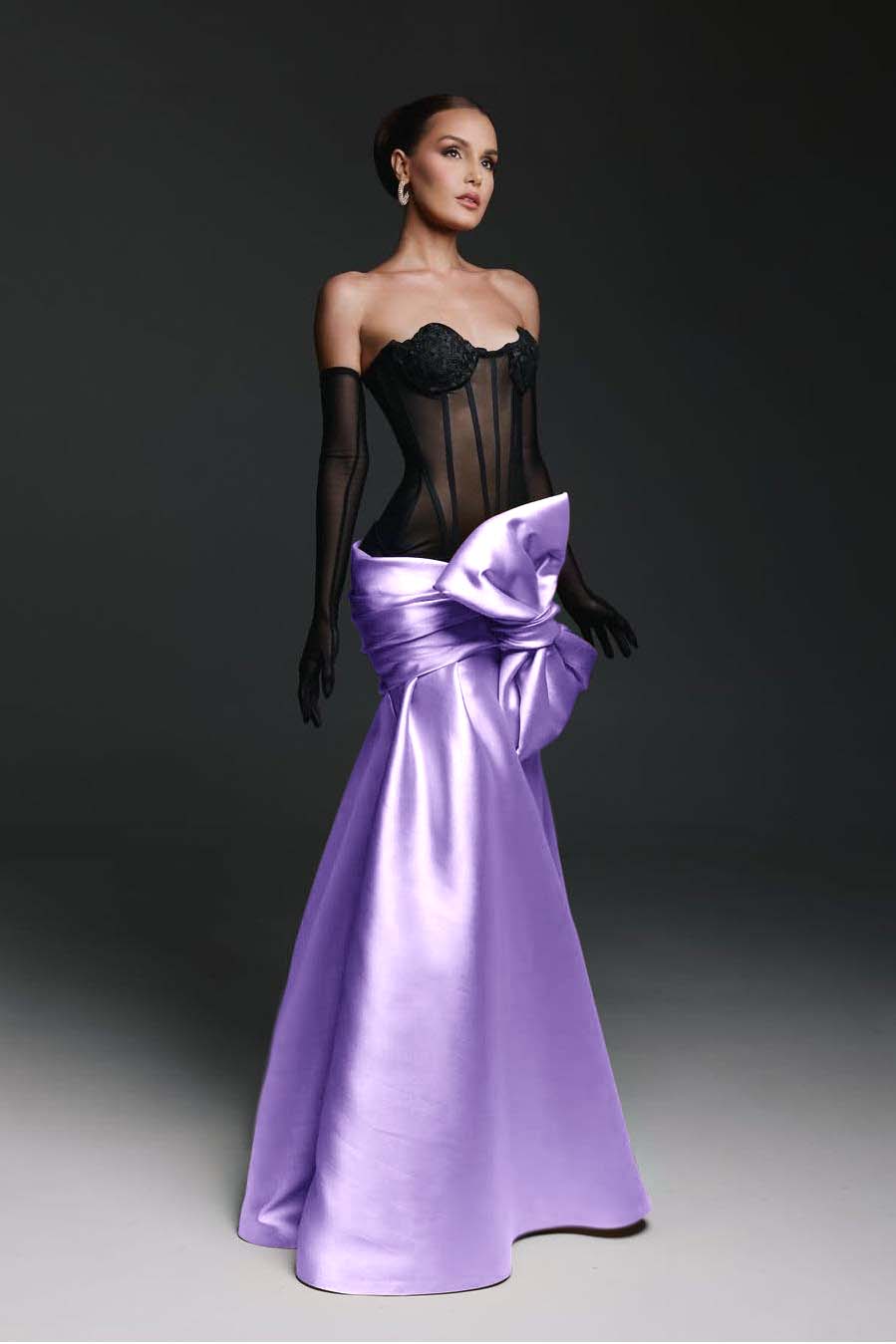 Stunning Sweetheart Sleeveless Mermaid Bow Prom Dress with Gloves