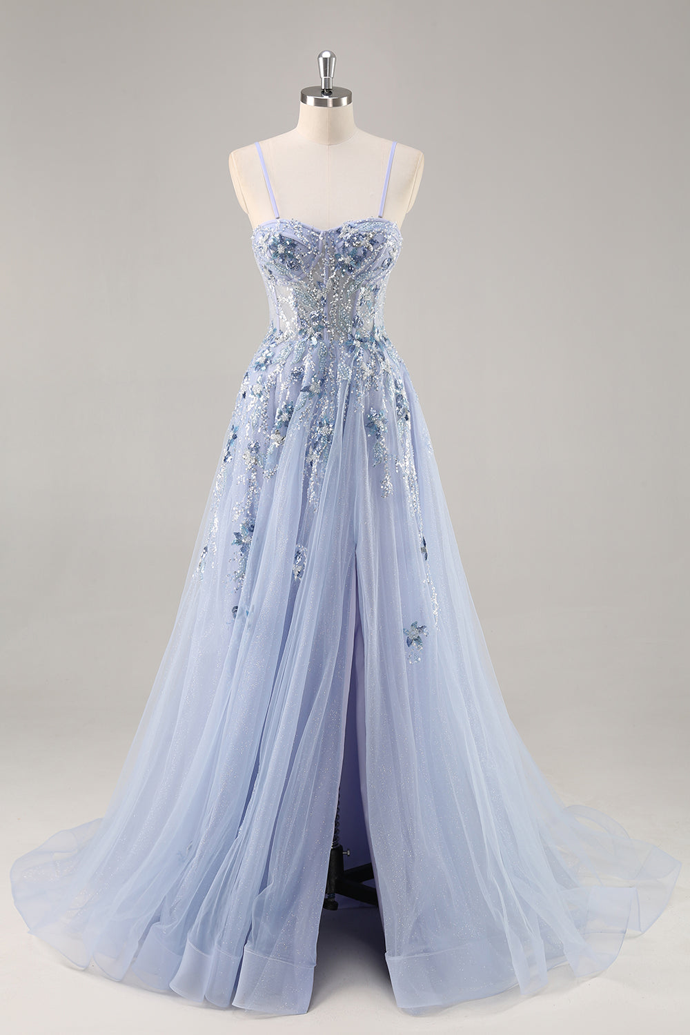 Sparkly Green Corset Sweetheart Long Prom Dress with Appliques