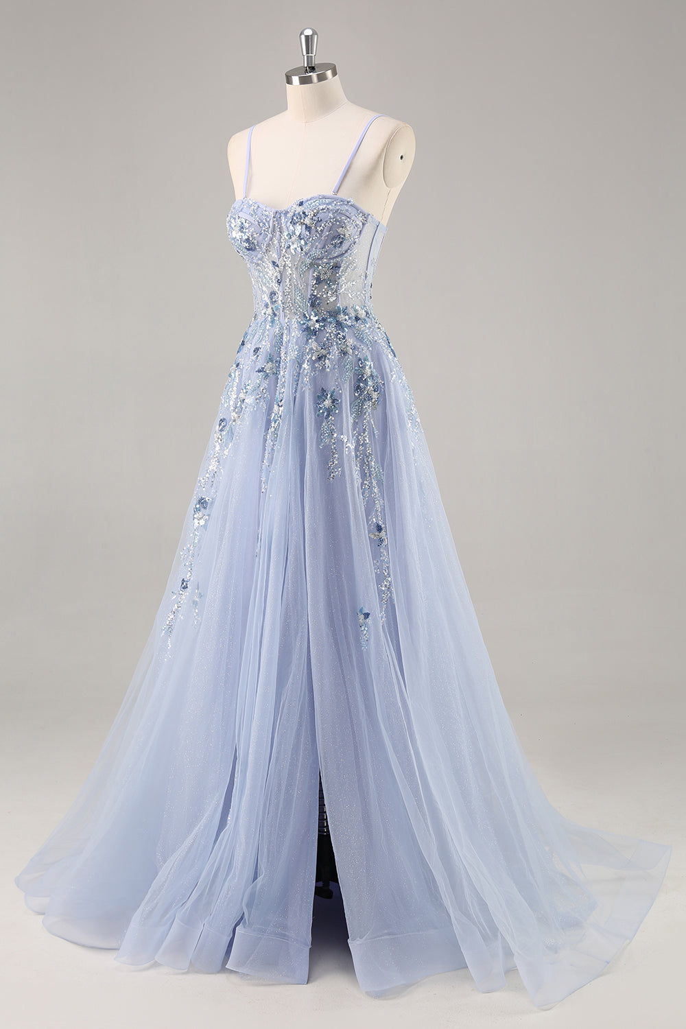 Sparkly Green Corset Sweetheart Long Prom Dress with Appliques