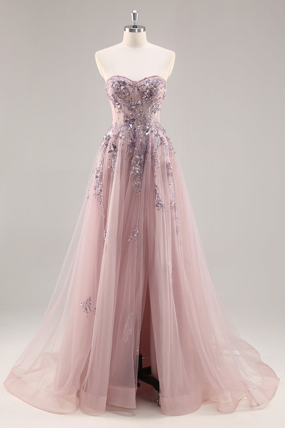 Sparkly Green Corset Sweetheart Long Prom Dress with Appliques