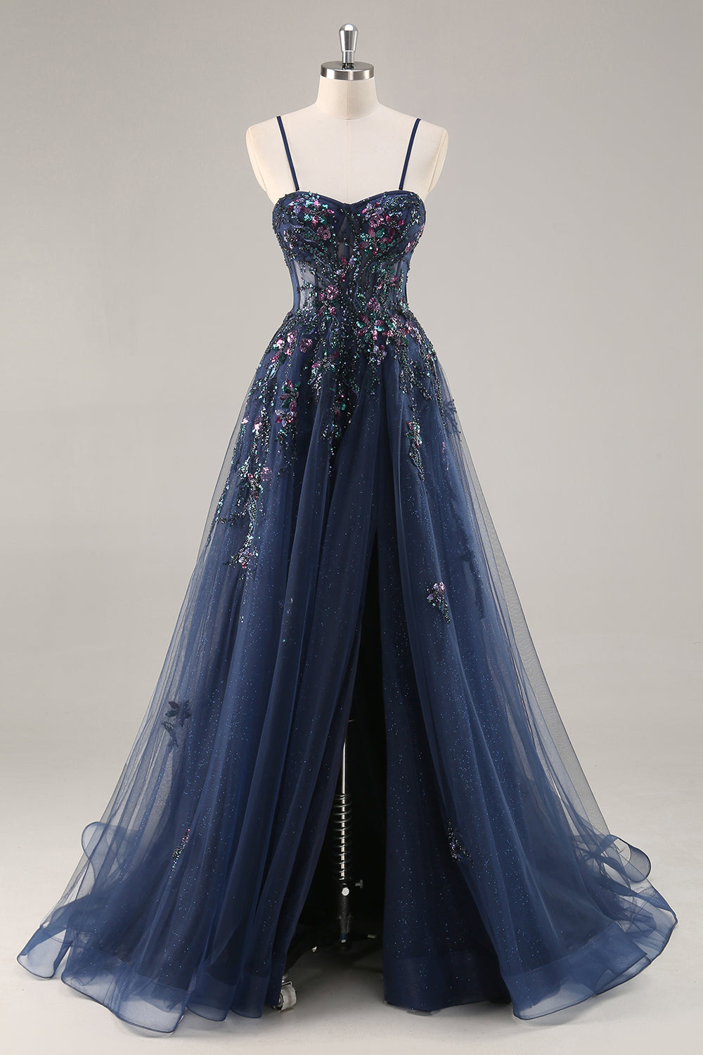 Sparkly Green Corset Sweetheart Long Prom Dress with Appliques