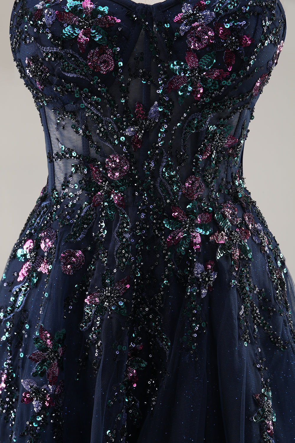 Sparkly Green Corset Sweetheart Long Prom Dress with Appliques