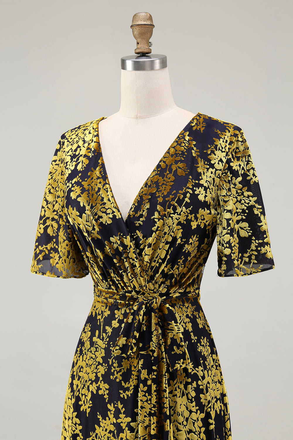 Burnout Velvet Dark Green Mother of Bride Dress