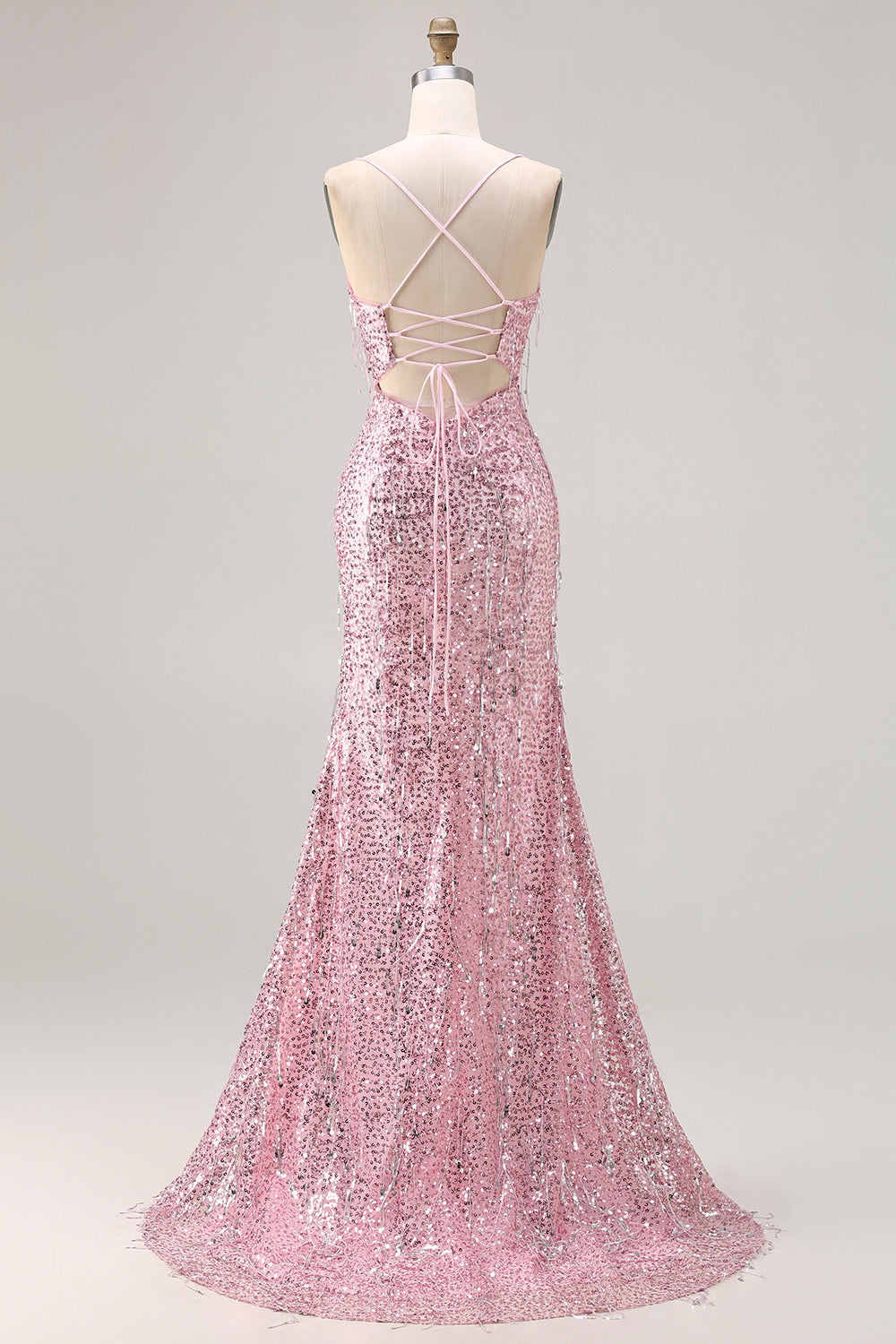 Sparkly Burgundy Sequin Mermaid Long Prom Dress with Slit