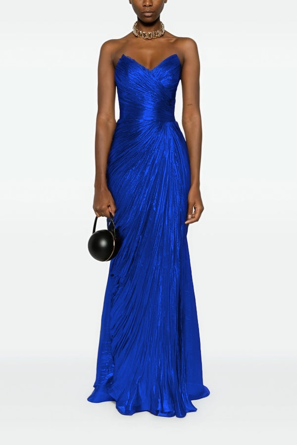 Gorgeous Sweetheart Sleeveless Long Prom Dress with Pleated