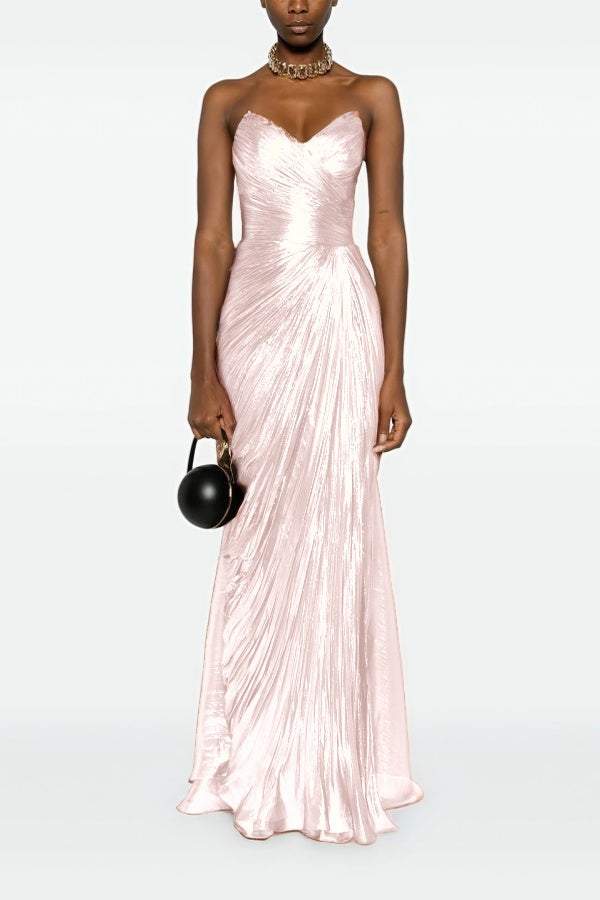 Gorgeous Sweetheart Sleeveless Long Prom Dress with Pleated
