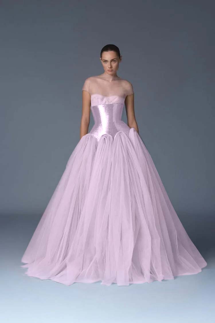 Stunning Dusty Rose Tulle Sleeveless Sweetheart Long Prom Dress with Corset