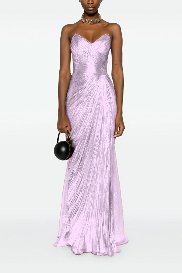 Gorgeous Sweetheart Sleeveless Long Prom Dress with Pleated