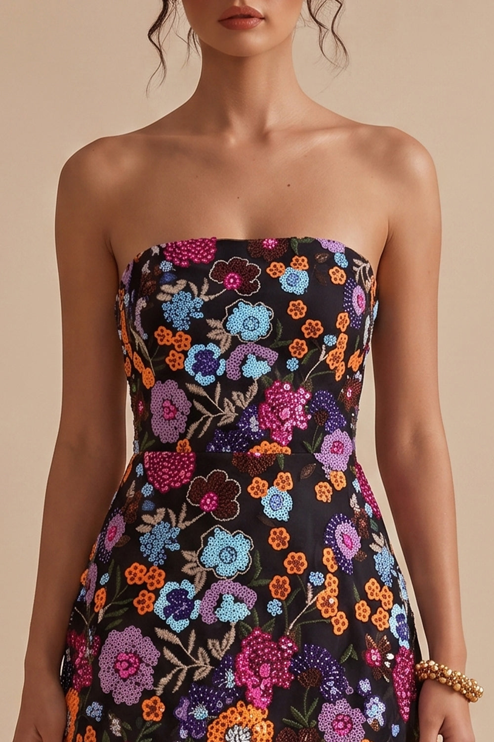 Sparkly Black A Line Floral Sequin Short Homecoming Dress with Lace