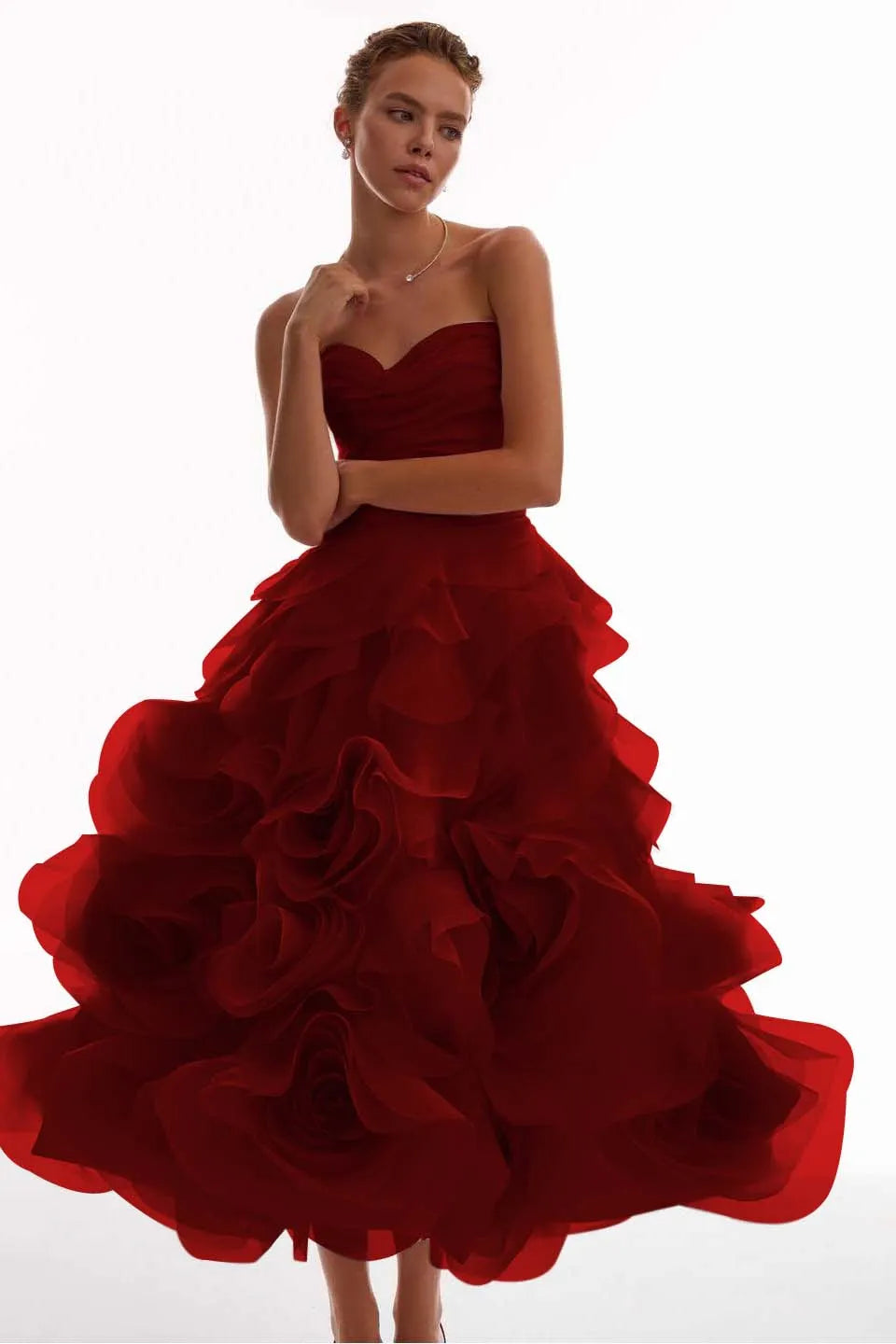 Glamorous Pink Sweetheart Floral Sleeveless Pleated Prom Dress