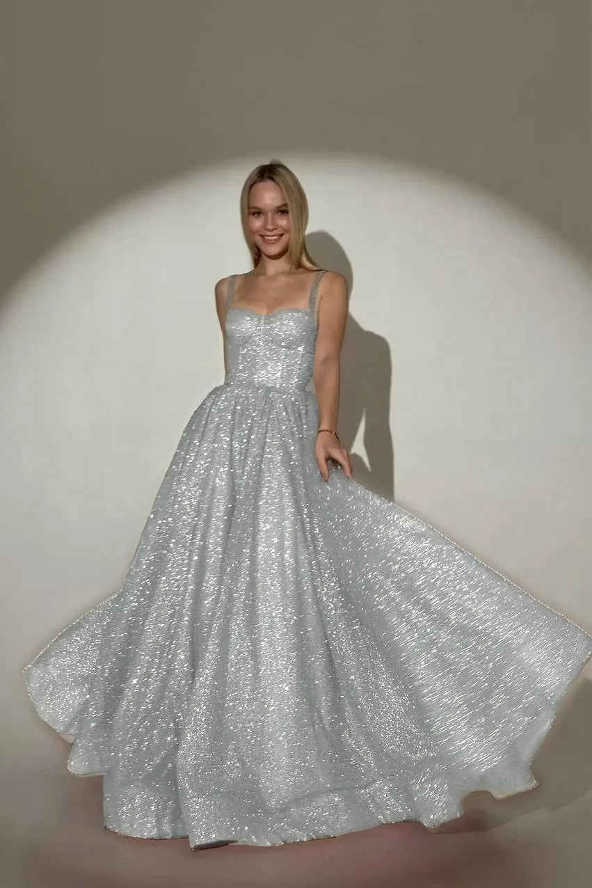Charming Dusty Rose Sleeveless Spaghetti Strap Sweetheart  Long Prom Dress with Sequins