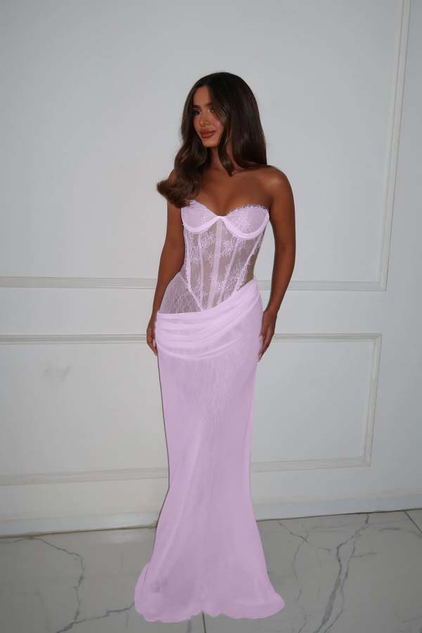 Charming White Sweetheart Sleeveless Lace Prom Dress with Pleated