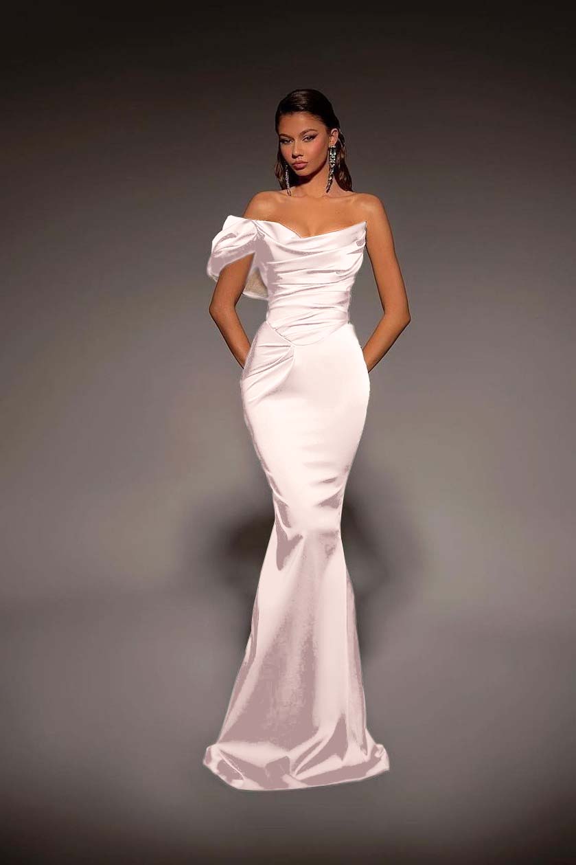 Beautiful One Shoulder A Line Mermaid Prom Dress Off The Shoulder