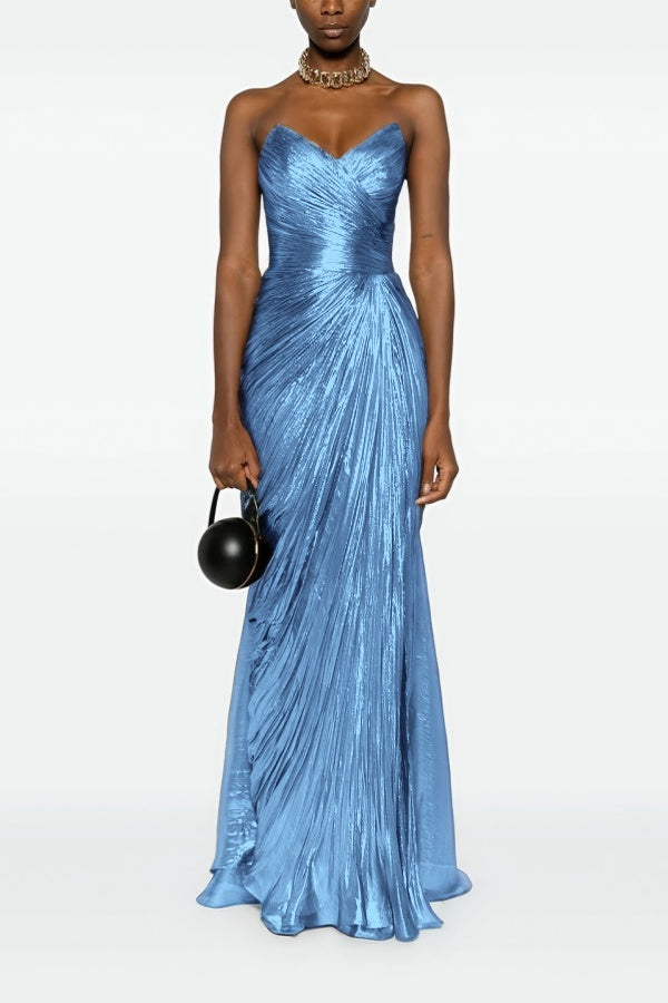 Gorgeous Sweetheart Sleeveless Long Prom Dress with Pleated