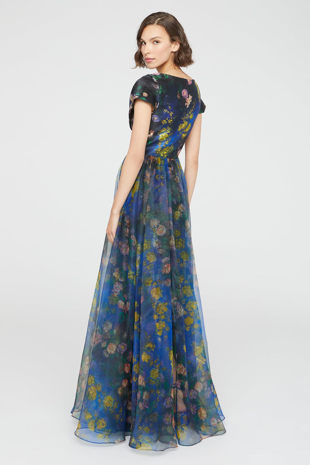 Nadia Draped V Neck Gown
