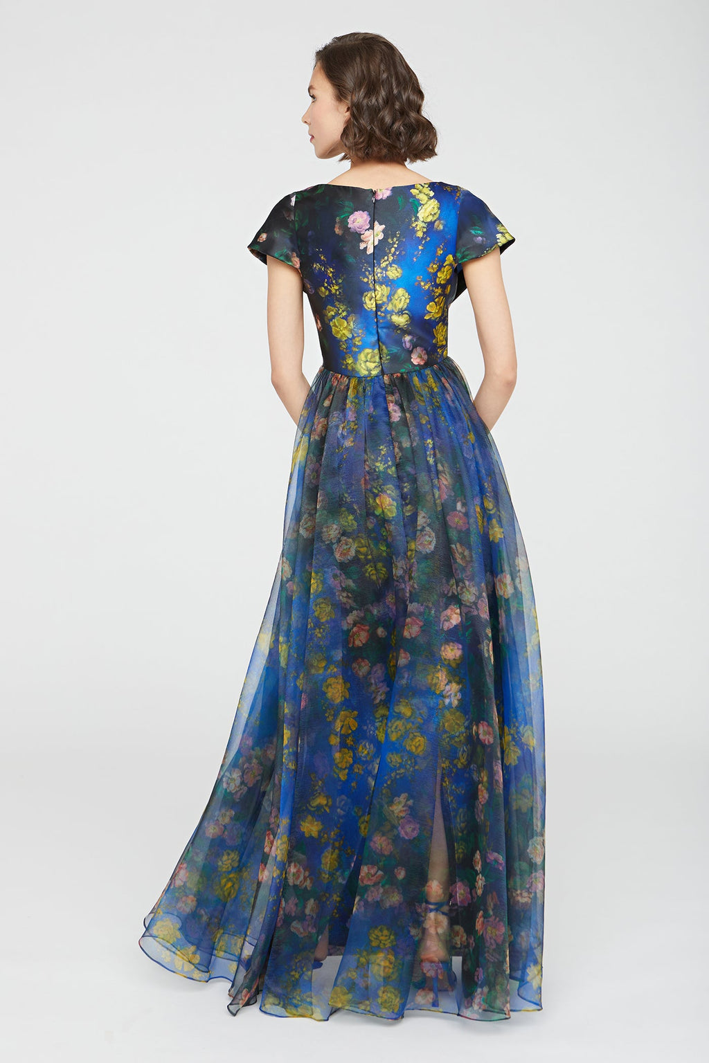 Nadia Draped V Neck Gown