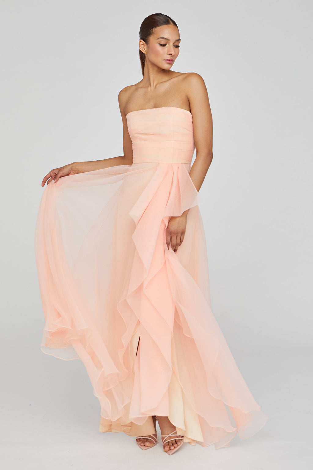 Teresa Strapless Draped Gown
