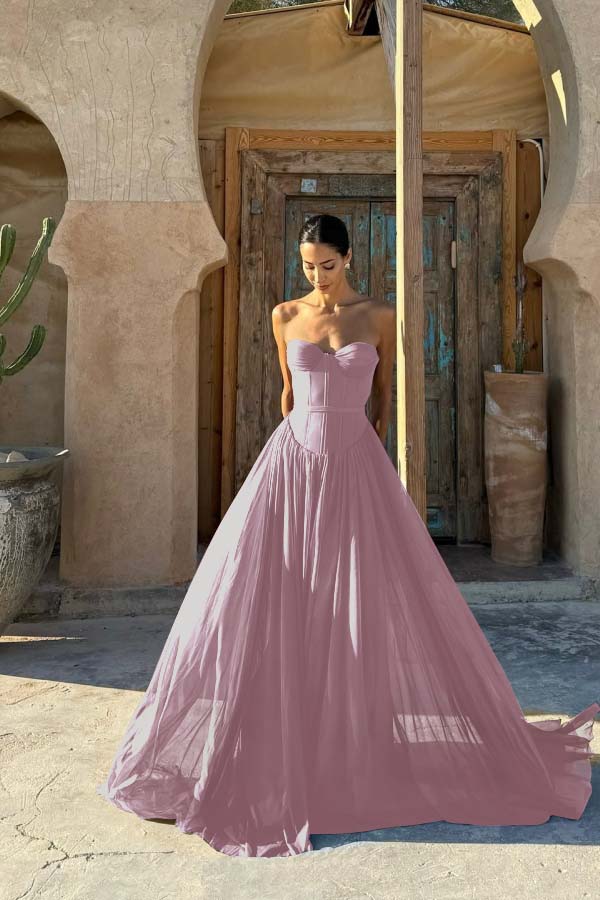 Glamorous Chiffon Chocolate Sweetheart Sleeveless Prom Dress with Pleated