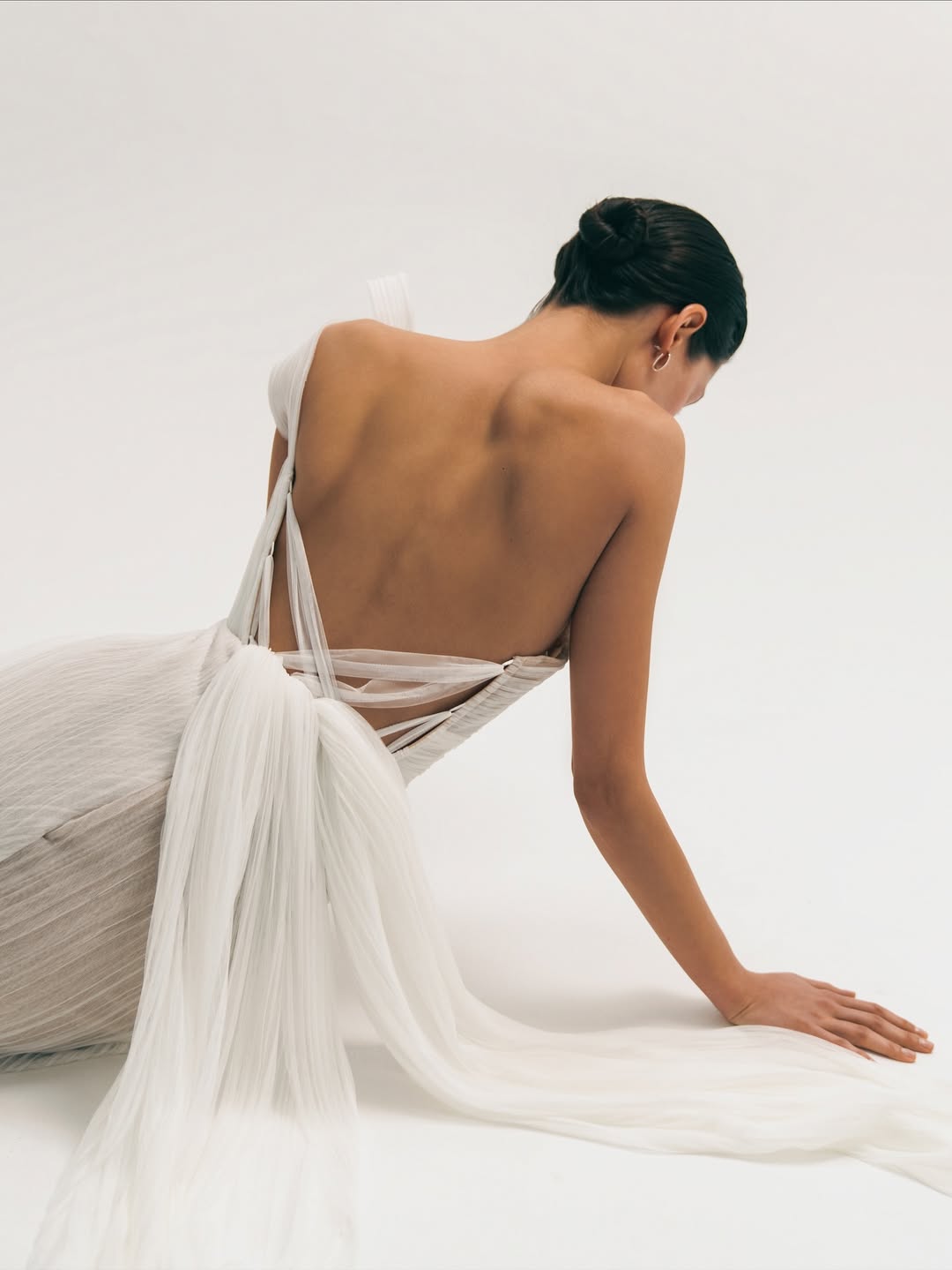 Elegant One Shoulder Sleeveless Pleated Prom Dress with Train