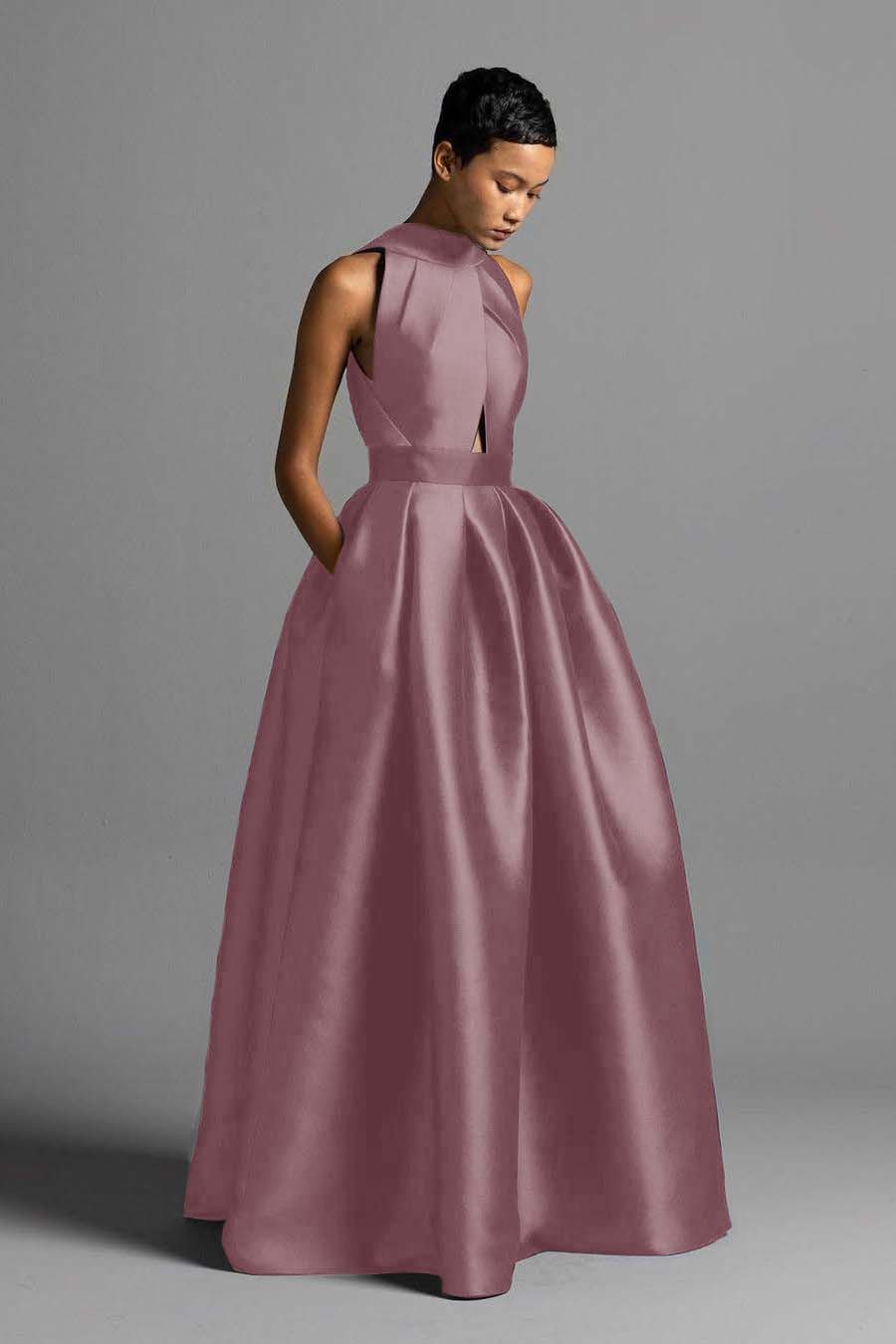 Exquisite Royal Blue Satin Halter Strapless Sleeveless A Line Prom Dress with Pleated
