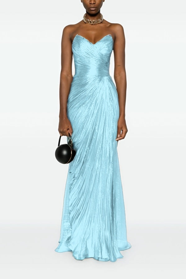 Gorgeous Sweetheart Sleeveless Long Prom Dress with Pleated