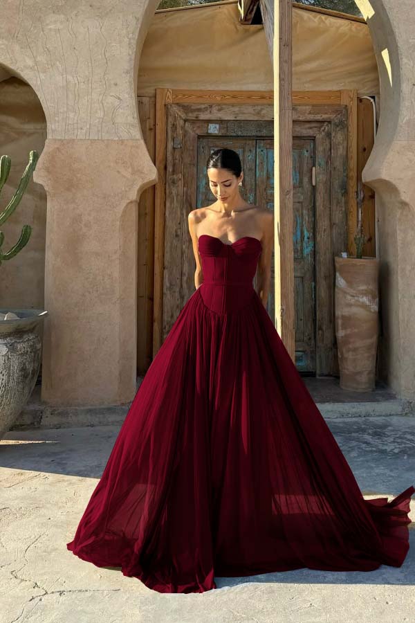Glamorous Chiffon Chocolate Sweetheart Sleeveless Prom Dress with Pleated