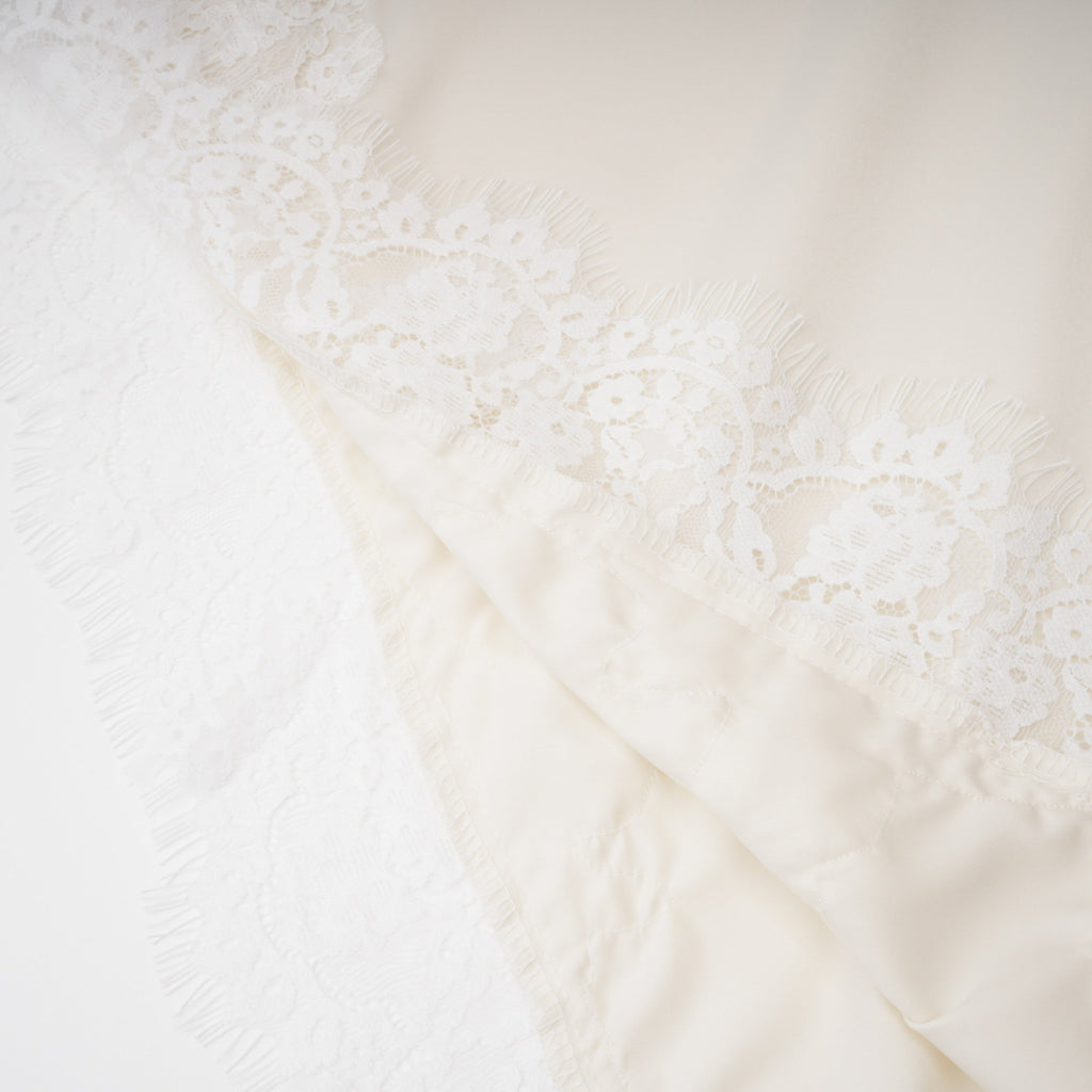 Carlota Cream Cape & Skirt Set with Lace Trim