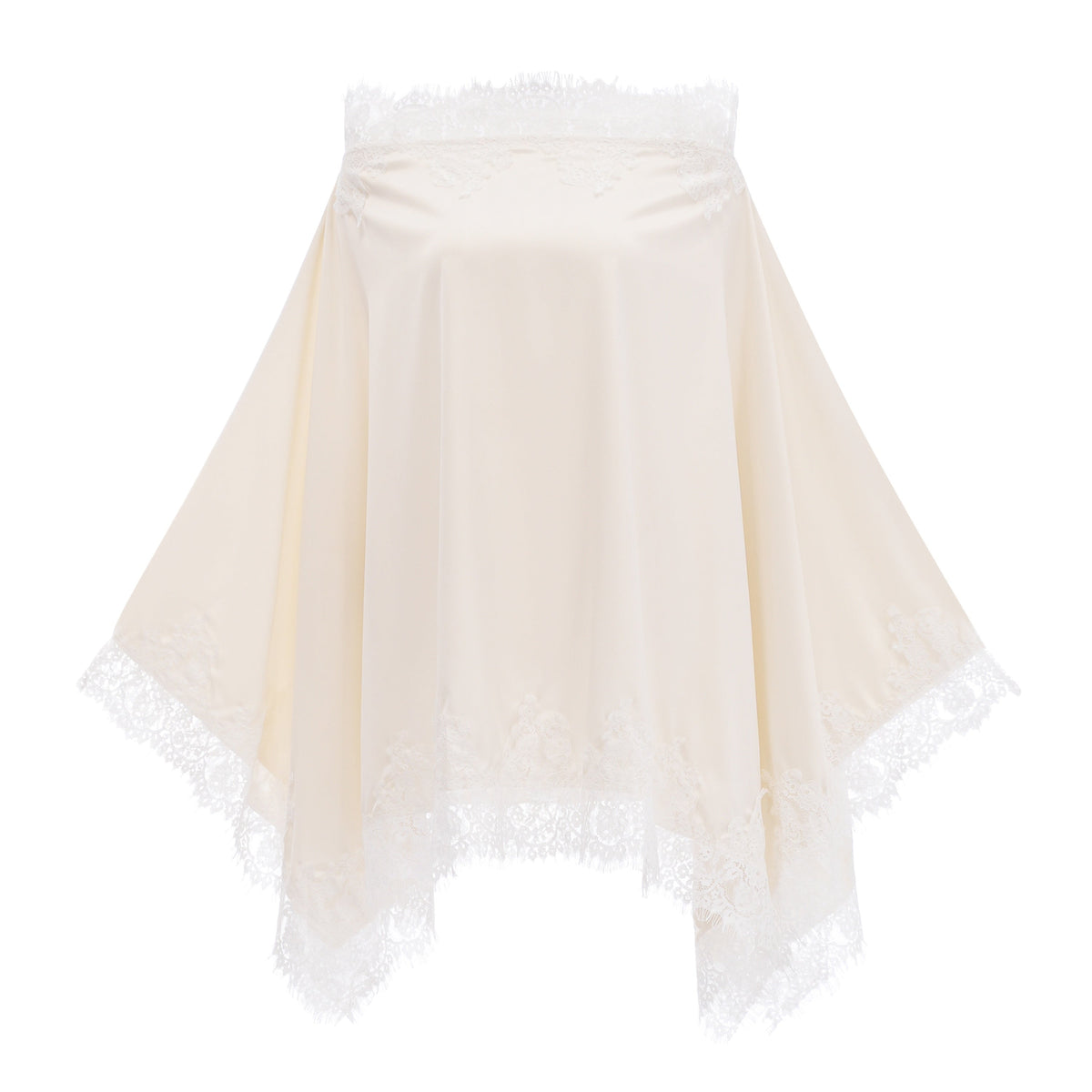 Carlota Cream Cape & Skirt Set with Lace Trim