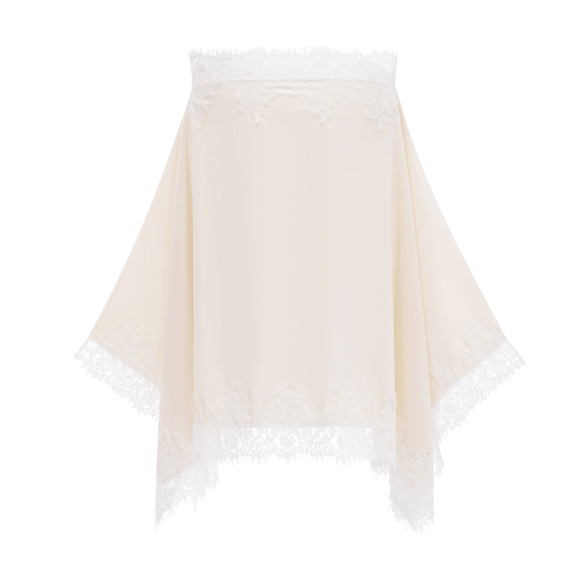 Carlota Cream Cape & Skirt Set with Lace Trim