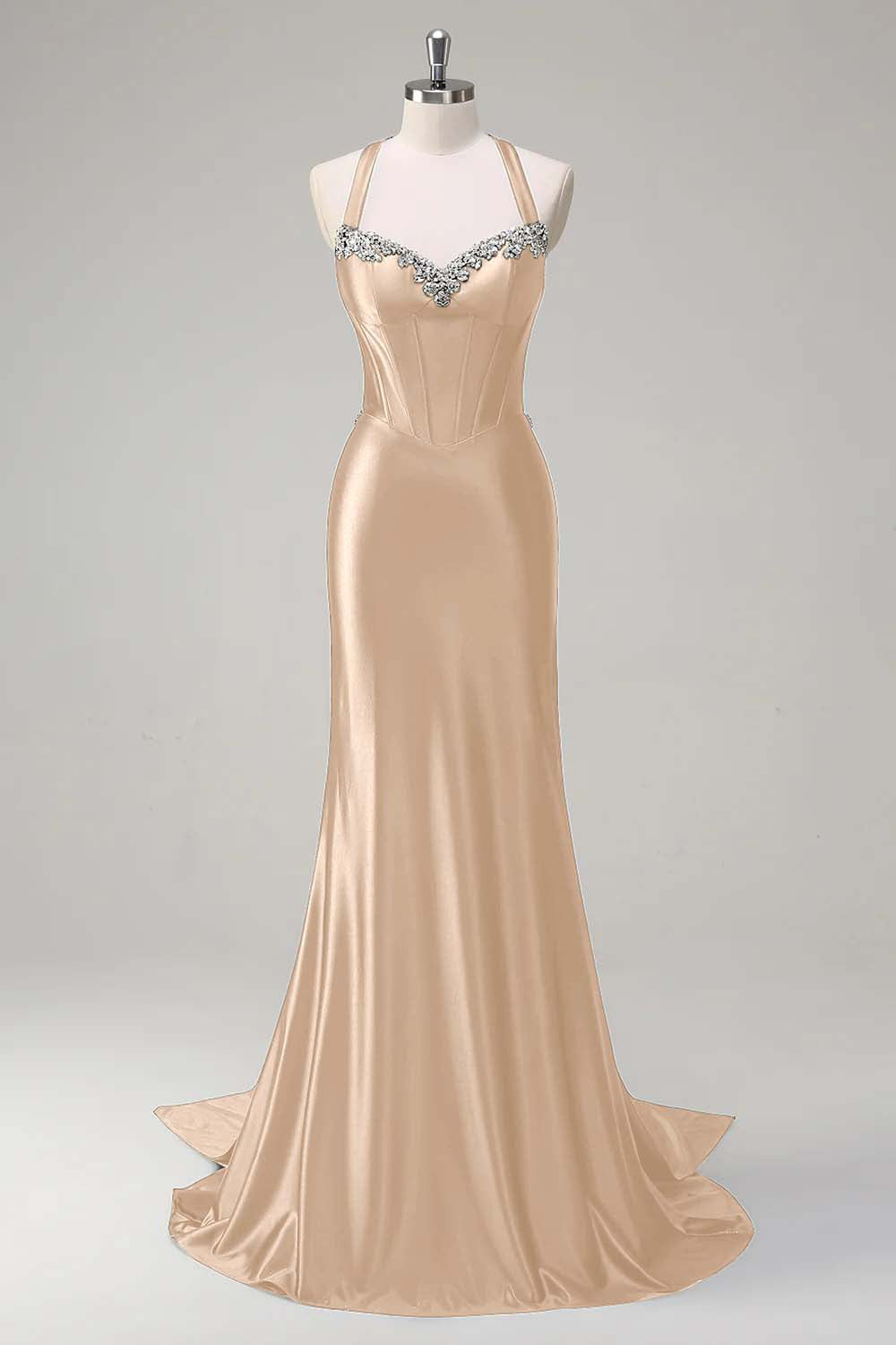 Dark Green Floral Mermaid Corset Satin Long Prom Dress