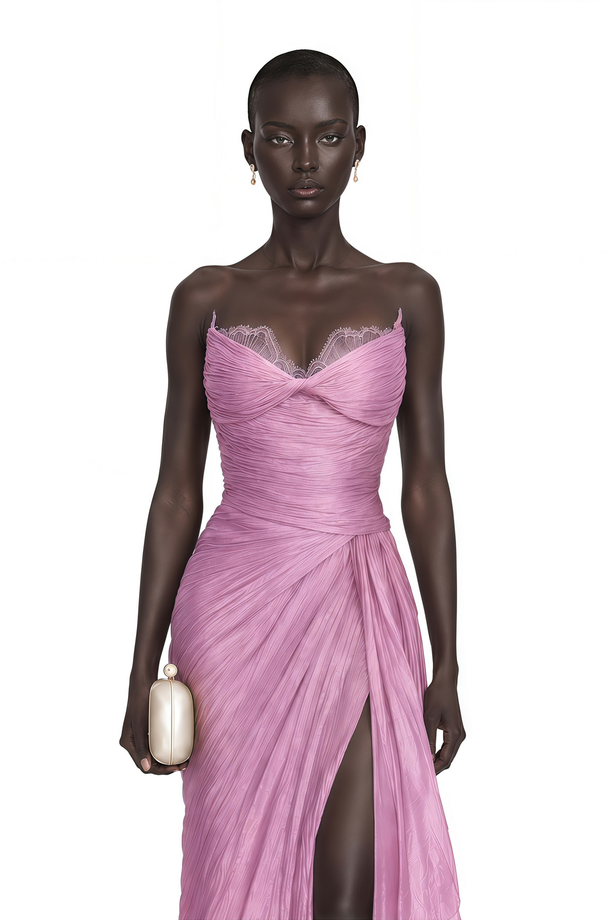 Constanza Pink Off Shoulder Ruched Maxi Dress