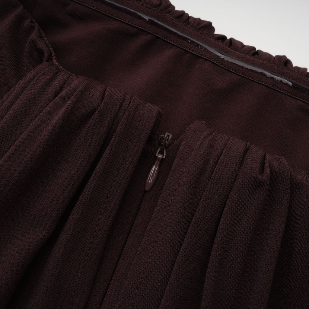 Honoria Chocolate Brown Off Shoulder Maxi Dress