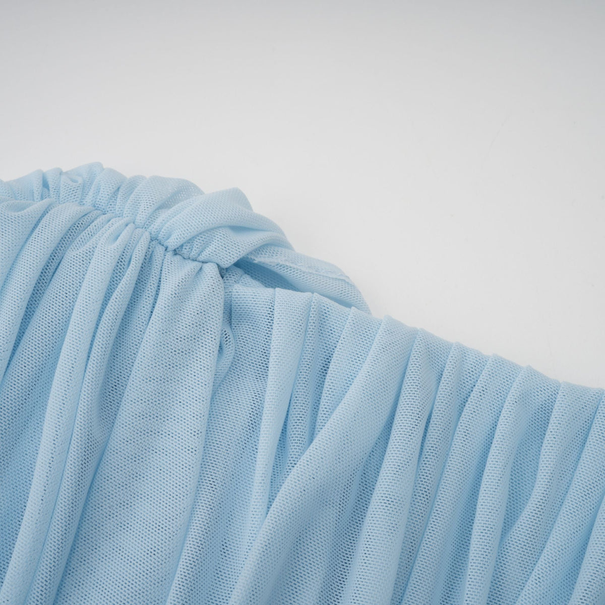 Catherine Asymmetrical Pleated Maxi Dress in Baby-blue